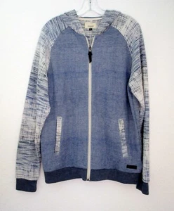Civil Society Men's Large Knit Full Zip Jacket Hoodie Blue Pockets Textured - Picture 1 of 8