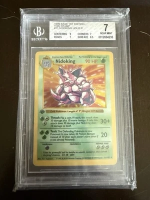 Nidoking 011/102 Base Set (Shadowless) Holo 1st Edition BGS 7 (NOT PSA) - Image 1 of 2