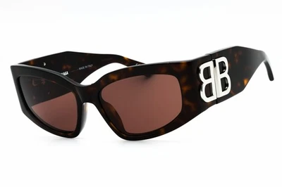 BALENCIAGA BB0321S 008 Sunglasses Dark Havana Frame Brown Lenses 57mm - Image 1 of 4