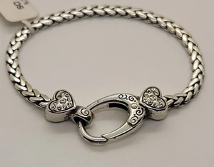 Brighton ABC Hook Add Charms Silver Crystal Bracelet - Picture 1 of 5