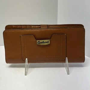 Portafoglio donna Carhartt pelle marrone cerniera monete carte di credito ID slot tasche - Foto 1 di 6