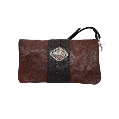 Bolso sin asas American West para mujer Grab and Go de cuero marrón oscuro OS Foto 1 de 3