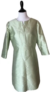 Vintage Berni Ann 60s Satin Dress Jacki O Green Size M? - Picture 1 of 9