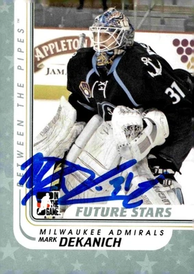 Mark Dekanich - Signed 2010-11 In The Game Between The Pipes Card #74 - Image 1 of 2