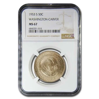 1953-S Washington-Carver Half Dollar Commem MS-67 NGC - Image 1 of 3