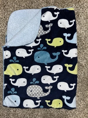 Manta bebé Circo Target Whales/Sherpa azul Foto 1 de 4