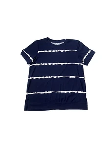 Damen blau/weiß Batik gestreift Kurzarm Tunika Top Größe XL - Bild 1 von 12