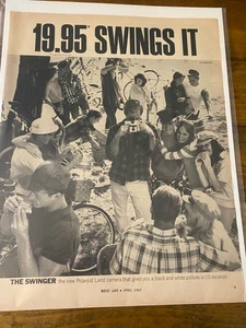 Pubblicità picnic spiaggia macchina fotografica terrestre Polaroid 1967 vintage - Foto 1 di 1