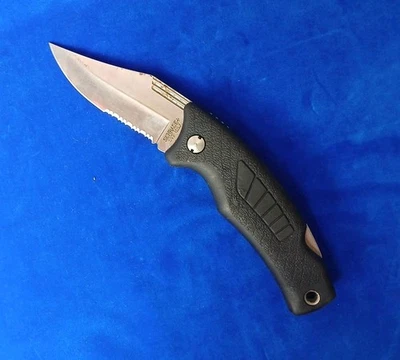 Cuchillo SCHRADE Hecho en EE. UU. SG7 BLOQUEO NEGRO GOMA Mango Foto 1 de 4