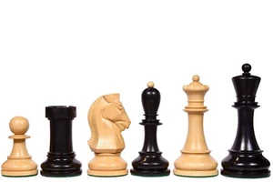 1950 Dubrovnik Fischer Chess Set – Ebony Wood, Weighted, 4.25" King - Picture 1 of 9