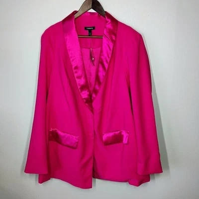 Blazer Torrid Studio Refinado Crepé Satinado Solapa Mujer Plus 3X Rosa Pavo Real Foto 1 de 4