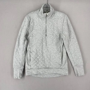 Lululemon Forever Warm Pullover Size 6 Heather Gray Heavy Quilted Pockets Zip Up - Picture 1 of 14