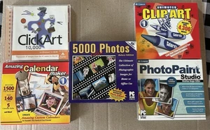 Vintage PC Software Lot PhotoPaint Studio 5000 Fotos ClipArt Kalender Maker - Bild 1 von 11