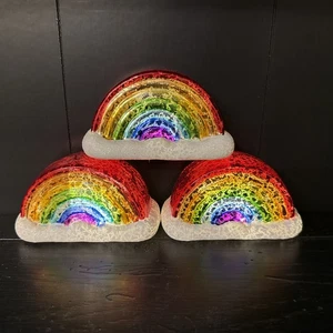 3er Set beleuchtetes Quecksilber Glas voller Regenbogen in glitzernden Wolken von Valerie - Bild 1 von 9