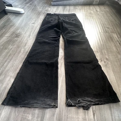 PANTALONES GRUNGE VINTAGE AÑOS 70 AJUSTABLES CINTURA 32-38 NEGROS PANA ACAMPANADOS BELLBOTTOM Foto 1 de 4
