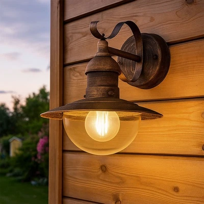 Wandlampe Laterne Wandleuchte Außenlampe Gartenleuchte gold Edelstahl LED - Bild 1 von 4