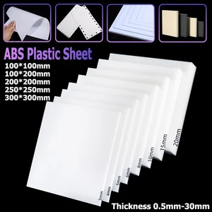 Weiß ABS Kunststoff Platten BogenTafel Kunststoffplatte Stärke 0,5mm bis 30mm - Picture 1 of 10