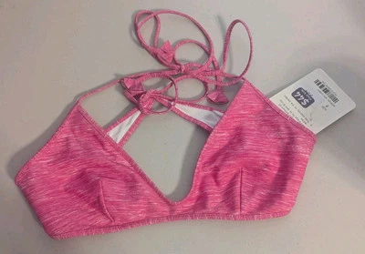 Sujetador de bikini reversible Lululemon Water Surf to Sand Tie Top rosa y blanco talla 8 Foto 1 de 4