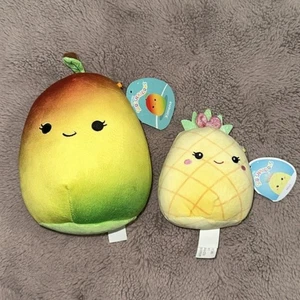 NWT 8” Squishmallows Ximena the Mango and NWT 5” Squishmallow Pineapple Maui - Picture 1 of 9