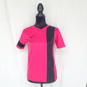 Nike Dri Fit Athletic T Shirt YOUTH Size Large Athletic Top Logo Pink Black - Picture 1 of 11