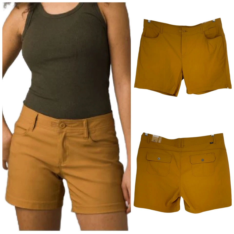 prAna 20W 7" Halle Short Plus II Earthbound Midrise Hiking Stretch 1971192