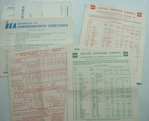 VINTAGE 1950s/1960s BEA AIRLINE TIMETABLE SUPPLEMENTS Gibraltar, Channel Is. etc - Picture 1 of 8