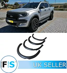 SLIM WHEEL ARCHES FENDER FLARES NARROW MATTE BLACK FOR FORD RANGER T7 2015-2019 - Picture 1 of 5