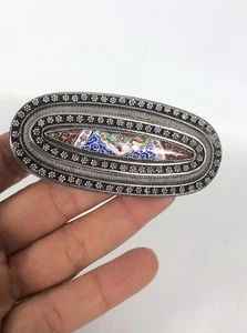Schöne Vintage Nahost Perser Sterling Silber 925 Emaille Anstecknadel Brosche/Anhänger - Bild 1 von 5
