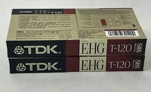 TDK EHG T 120 Two VHS Video Blank Tapes Extra High Grade Sound And Color VHS New - Picture 1 of 7