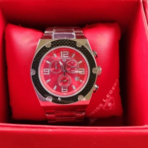 Swiss legend throttle stainless steel men's Wristwatch new silver black statemen - Picture 1 of 7