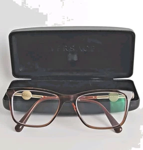 Vintage Versace Eyeglass Frames W/ Case 3299-B 5324 53-17 140 Italian Glasses - Picture 1 of 13