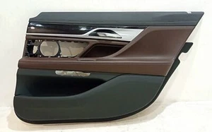 BMW OEM Door lining leather rear right Nappa (schwarz/mokka) 7448402 7' G12 - Picture 1 of 9