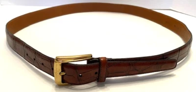 Trafalgar Hombre Talla Cinturón de cuero de becerro Burundi francés en relieve 40 marrón Foto 1 de 4