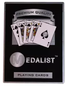 Medalist Confezione Carte Da Gioco Poker Qualità Premium Argento Nuove Sigillate Spedizione Gratuita! - Foto 1 di 2