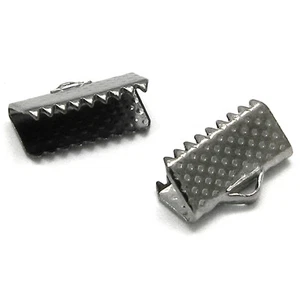 Lote de 10 fornituras de crimpado Gunmetal 13 mm 1/2 pulgada con dientes para cuero y cinta - Imagen 1 de 1