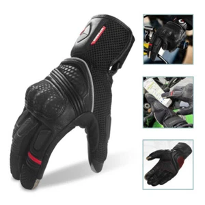 Guantes de moto de cuero con dedo completo con pantalla táctil Guantes de moto para montar - Imagen 1 de 14