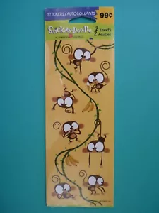 Vtg American Greetings Stickers ADORABLE BIG-EYED MONKEY (2) Sheets Sealed Pkg - Picture 1 of 2