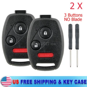 2 for 2007 2008 2009 2010 2011 2012 2013 Honda CR-V Remote Key Fob 3b Case Shell - Picture 1 of 11