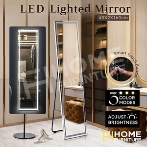 LED Lighted Floor Mirror Makeup Dressing Wall Mirror Full Length Hallway Bedroom - Picture 1 of 12