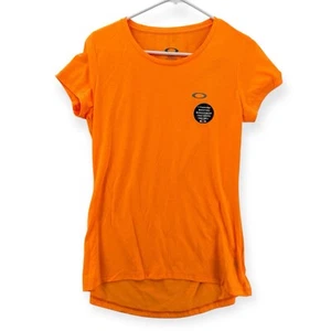 Oakley Spirit T Shirt Womens Large Orange Moisture Wick Hydrolix Active Top NWT - Picture 1 of 8
