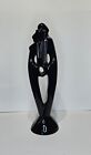 Royal Haegar Lovers Couple Back to Back Figure Pottery Deco Sculpture 20" Black