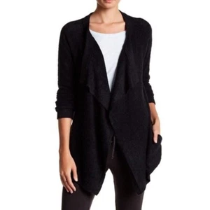 Barefoot Dreams Black Cardigan Bamboo Chic Lite Open Front 433 Medium M E2 - Picture 1 of 7