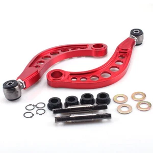 New For 2006-2011 Honda Civic Adjustable Rear Upper Camber Control Arm Kit Red - Picture 1 of 14