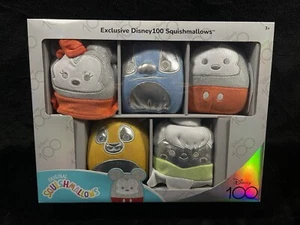 NUOVO Set di 5 Esclusivi Disney 100 Squishmallow Topolino Stitch Tinker Bell Simba - Foto 1 di 7