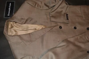 $3495 Ermenegildo Zegna Trofeo Silk Tan Beige Brown Jacket Blazer 42S 52C - Picture 1 of 21