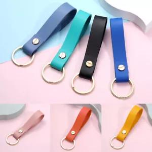 PU Leather Keychain Business Gift Leather Key Chain Men Women Car Key Strap - Picture 1 of 15