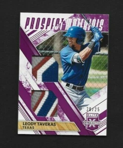 2019 Panini Elite Extra Edition Leody Taveras Dual Prospect Materials Purple /25 - Picture 1 of 2