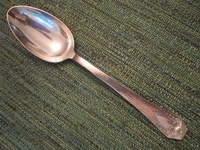 ¡CUCHARA DE SERVIR O DE MESA! Vintage ROGERS plateado: patrón heráldico: ¡EXCELENTE! Foto 1 de 4