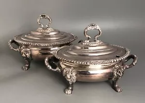 Georgian Style Sheffield Plated Sauce Tureens c1950s ABLZX - Picture 1 of 7