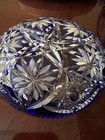 Nachtmann Cut To Clear Cobalt Blue Bowl Round  Candy Dish